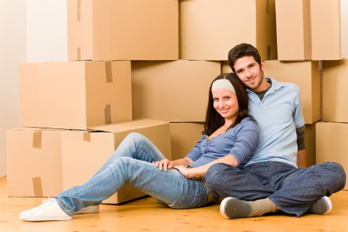 Packed household items ready for transport in a moving van