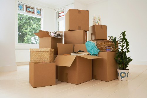 Boxes and household items ready for transport in Selhurst